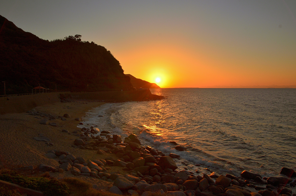 櫻井二見が浦2018　10月　夕陽&渚