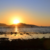 狩尾岬2020　12月-6　湯川山と夕陽