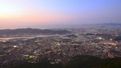 皿倉山2019　9月-2　夕陽を浴びる洞海湾
