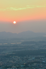 皿倉山2019　9月-2　夕陽＆遠賀川