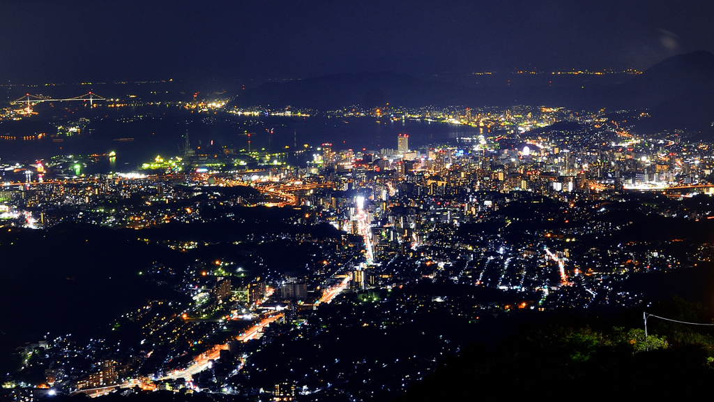 皿倉山2019　9月-3　北区　夜景
