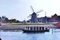 ハウステンボス2023 2月-04　運河と風車