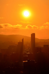 K市2025　8月-1　都市の夕景①
