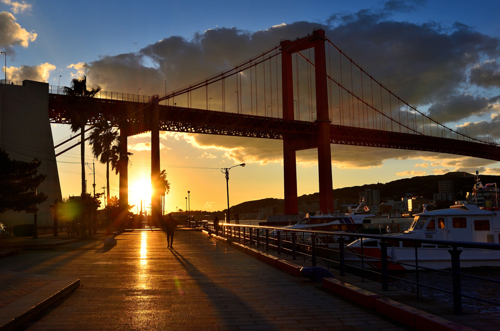 若戸大橋2023　冬-01　夕景②