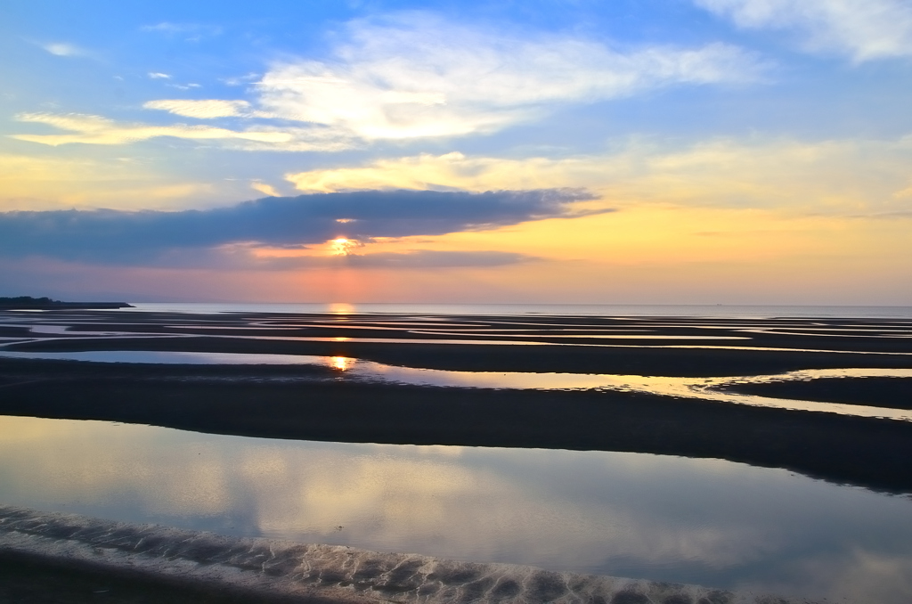 真玉海岸2022　8月-8　干潟の夕景