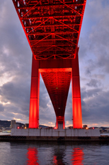 若戸大橋2025　冬-01　寒空に赤く輝く②