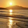 岩屋海岸2021　12月-2　渚と夕陽