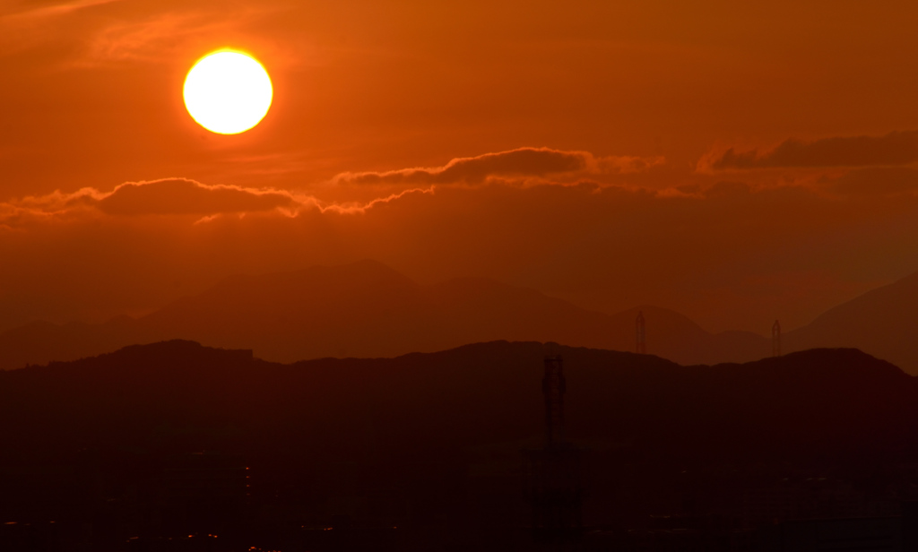 Ｋ市2021　3月　夕陽