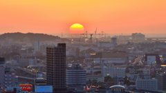 Ｋ市2019　5月-01　水平線上の夕陽