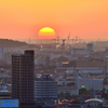 Ｋ市2019　5月-01　水平線上の夕陽