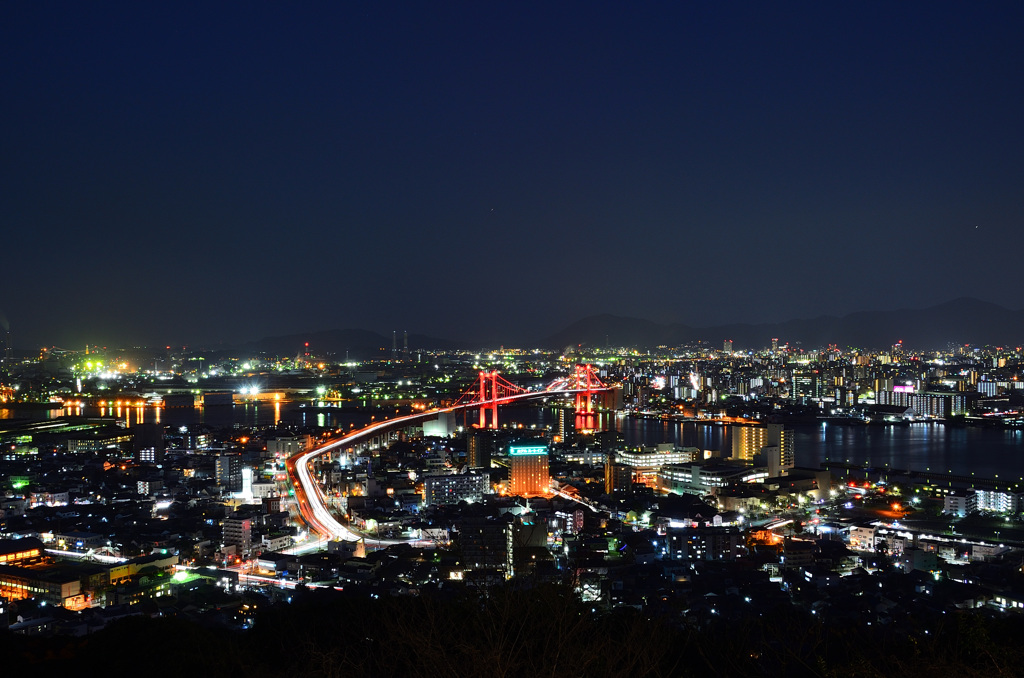 高塔山2020　1月-3　若戸大橋　夜景①