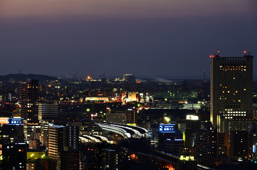 Ｋ市2020　2月-3　夜景　ＪＲ駅周辺