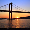 洞海湾2020　1月-2　夕陽と若戸大橋②