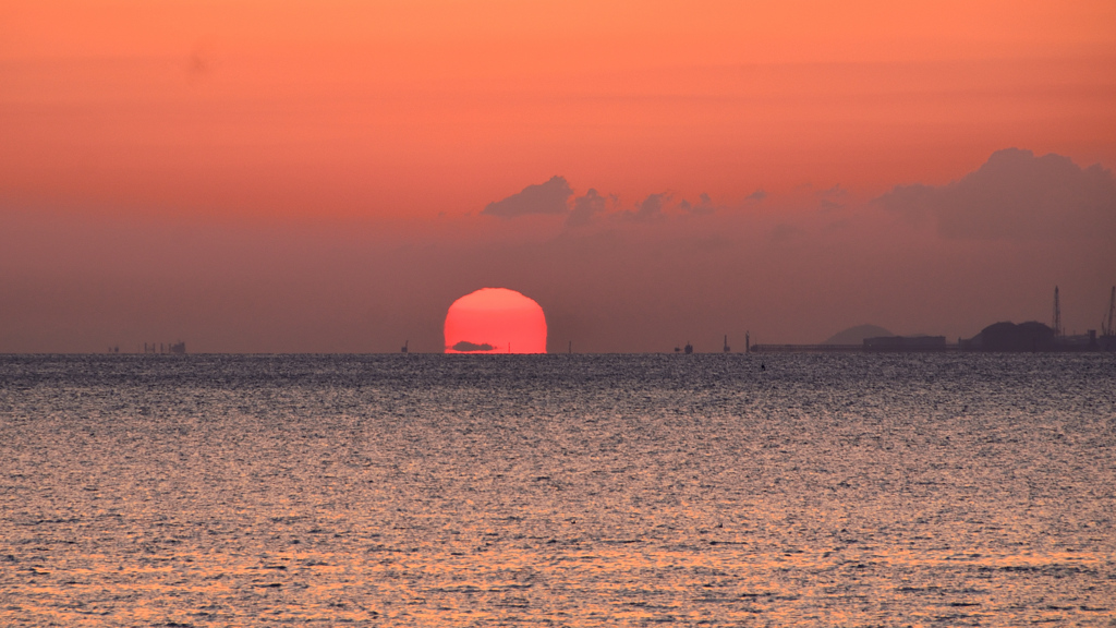 別府湾2021　3月-1　朝陽