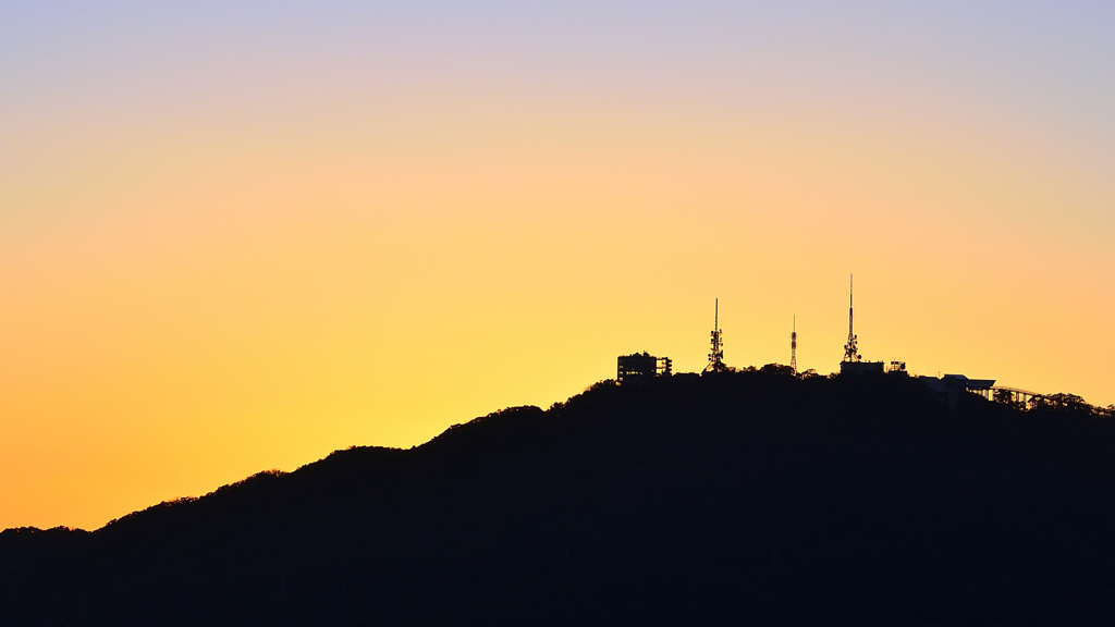 長崎2023　2月-2　西山　稲佐山夕景①