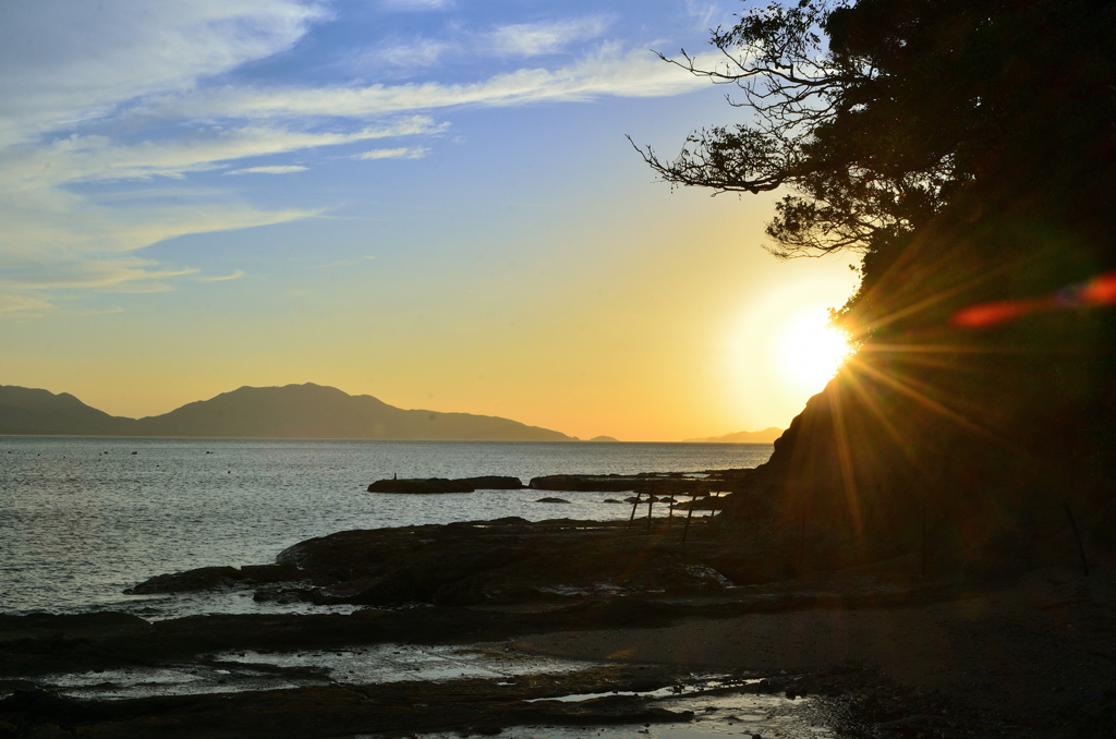 洞山2022　9月-1　夕陽と湯川山