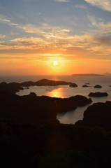 九十九島2020　9月-6　展海峰　夕陽とサンロード　