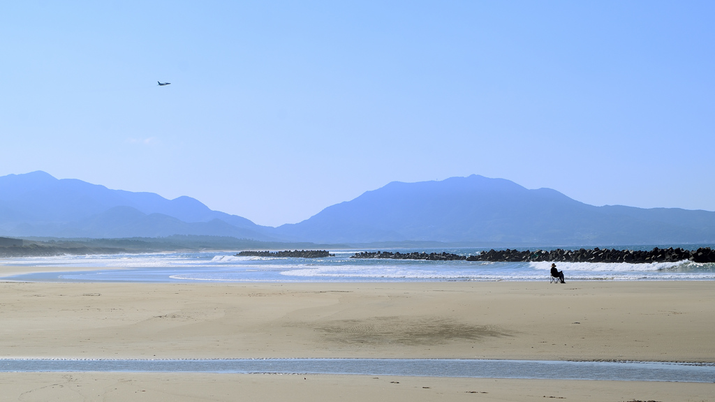 芦屋海岸2021　秋空　静と動