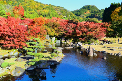 渓石園2020　11月-1　紅葉　借景