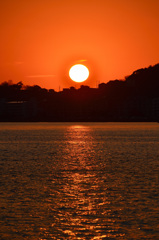 洞海湾2020　1月　夕陽&対岸