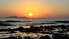 洞山2022　9月-01　地島と夕陽
