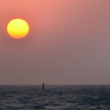 鐘岬2021　2月-9　夕陽と航路標識