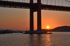 戸畑020　冬-01　洞海湾と夕陽