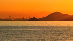 山陽小野田2022　11月-2　周防灘　夕景と関門橋②