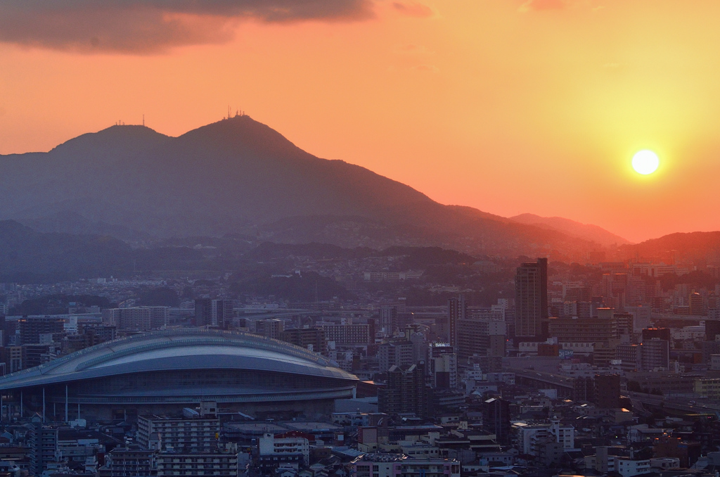 Ｋ市2020　10月　夕陽②