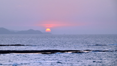 はまゆう公園2021　3月　夕陽と鐘岬①