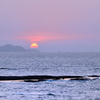 はまゆう公園2021　3月　夕陽と鐘岬①