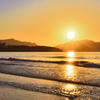 岩屋海岸2021　12月　夕陽と浜辺