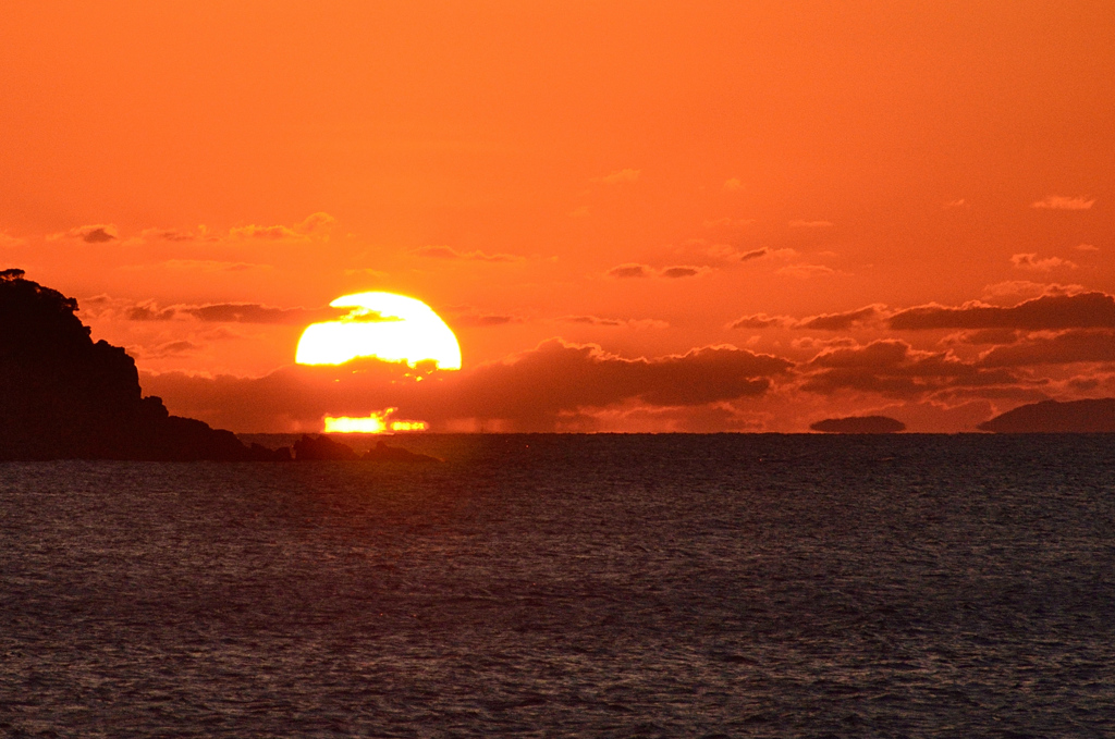 櫻井二見が浦2018　10月　夕陽＆水平線