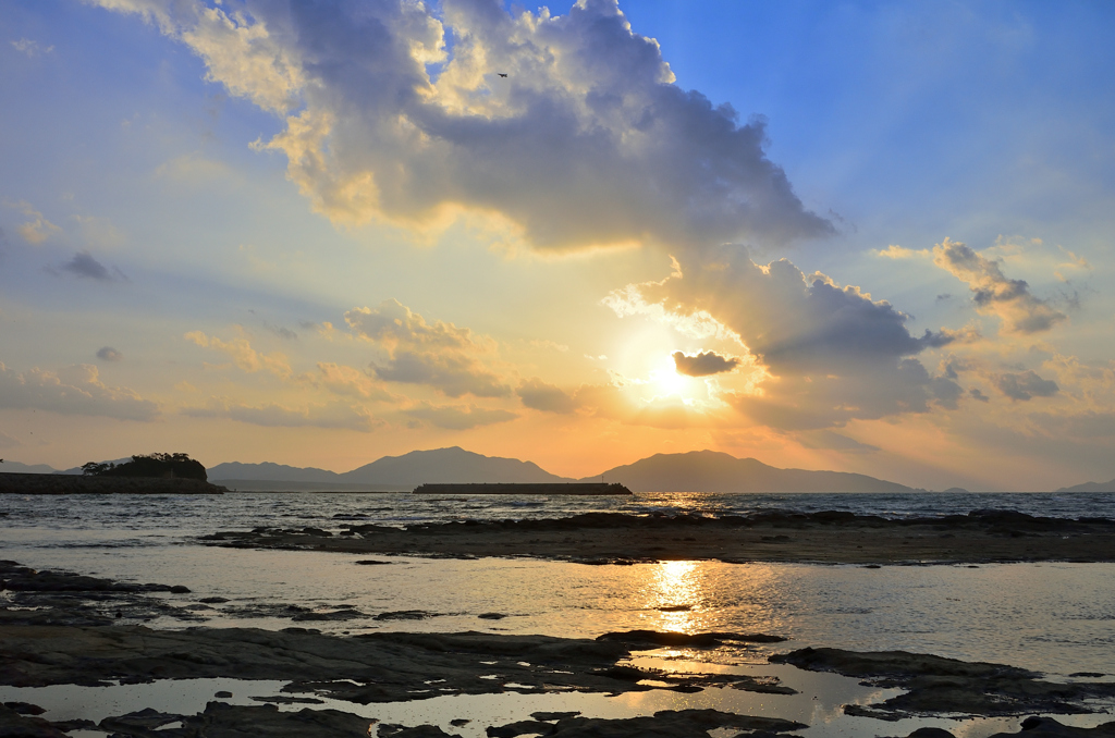 狩尾岬2022　11月-4　千畳敷　夕景①