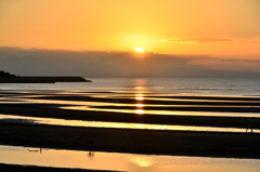 真玉海岸2021　10月-3　夕陽と干潟