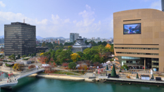 小倉井筒屋2025　本館屋上　初冬の小倉城