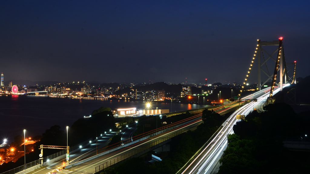 関門橋2022　7月-3　夜景①
