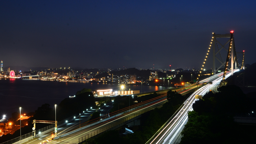関門橋2022　7月-3　夜景①
