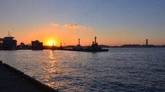 門司港2022　黄昏の関門海峡