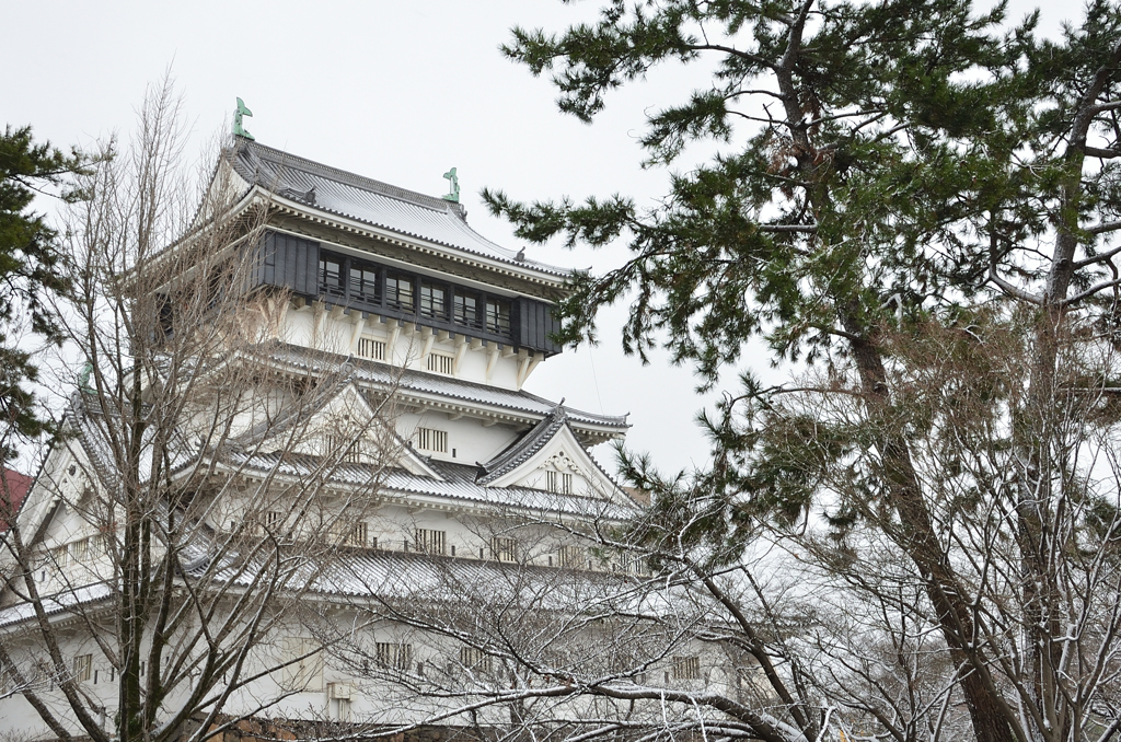 小倉城2023　1月-1　雪化粧