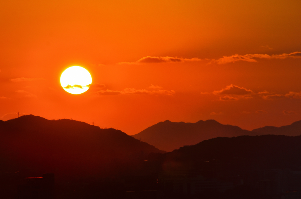 Ｋ市2022　2月　夕陽と雲