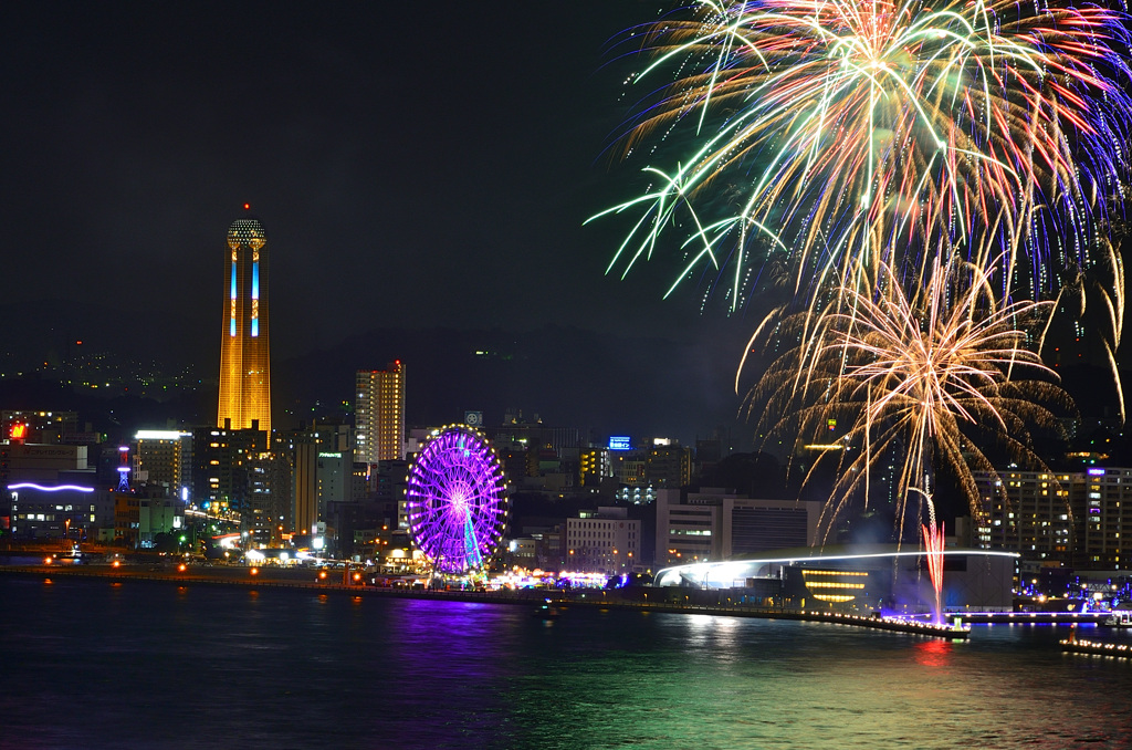 めかり公園2019　12月-2　海峡ゆめタワー＆花火③