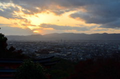 伏見稲荷大社2018　京都盆地夕景