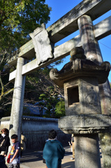 長崎2020　1月　諏訪神社　裏参道　鳥居＆石燈籠