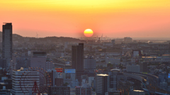 Ｋ市2019　5月-01　都市と夕陽