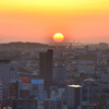 Ｋ市2019　5月-01　都市と夕陽