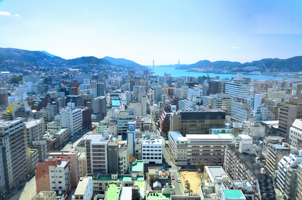長崎2023　2月-2　新市庁舎　屋上庭園　眺望①