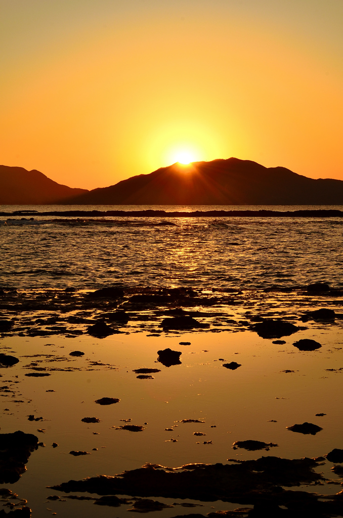狩尾岬2020　12月-3　夕陽と千畳敷