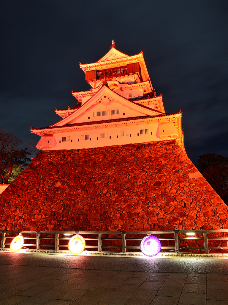 小倉城　紅天守閣　夜景