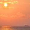 勝浦浜2023　8月-4　夕陽と貨物船